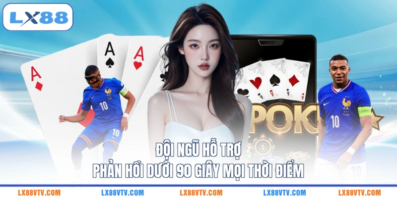 Đội ngũ hỗ trợ phản hồi dưới 90 giây mọi thời điểm